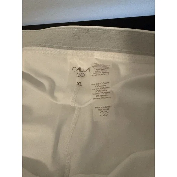 CALIA Pleated Mesh Skort Womens XL White High Rise Tennis Golf Pickleball NWT - Picture 2 of 5